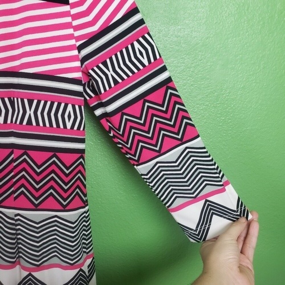 Eliza J pink abstract geometric design short dress size 8 - Picture 9 of 10